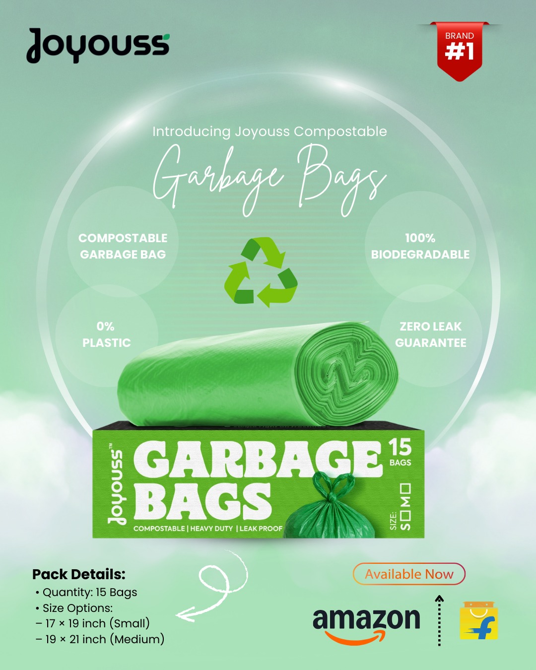 Joyouss Compostable Garbage Bags - Medium
