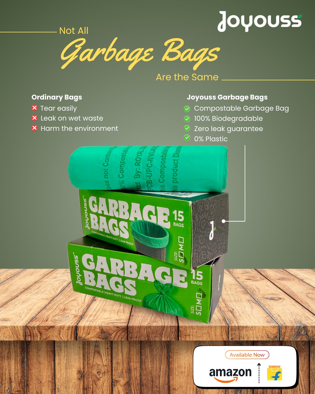 Joyouss vs Ordinary Garbage Bags Comparison