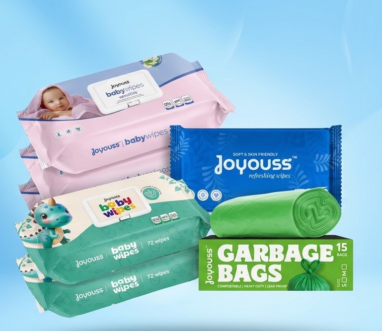 Joyouss Full Product Range - Garbage Bags, Wet Wipes, and Baby Wipes